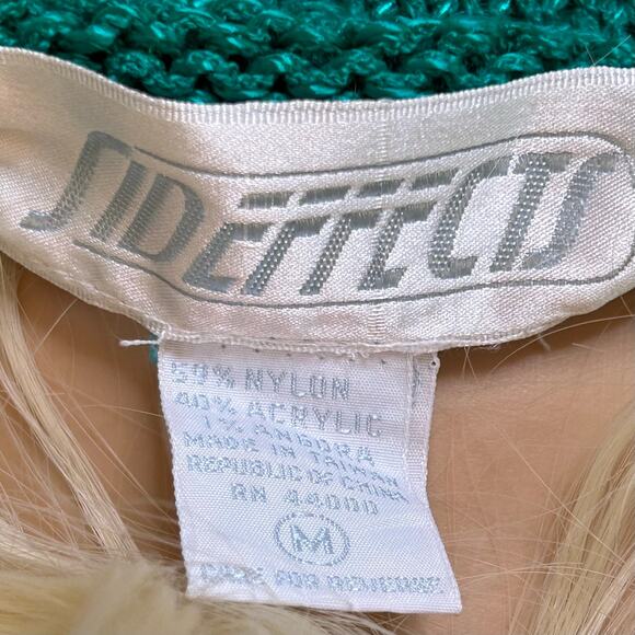 Vintage Sweater Geometric V Neck Green Glam by Sideffects M - Picture 9 of 9